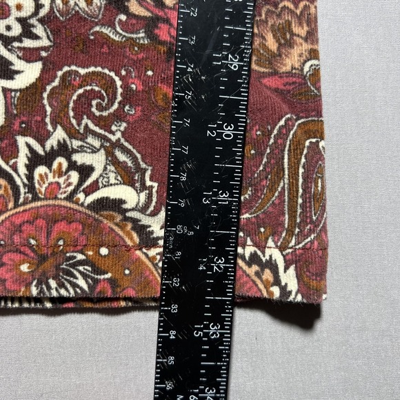Sterling & Stitch‎ Flare Pants Womens 27x32.5 Brown Paisley Corduroy Boho Retro - Picture 15 of 16